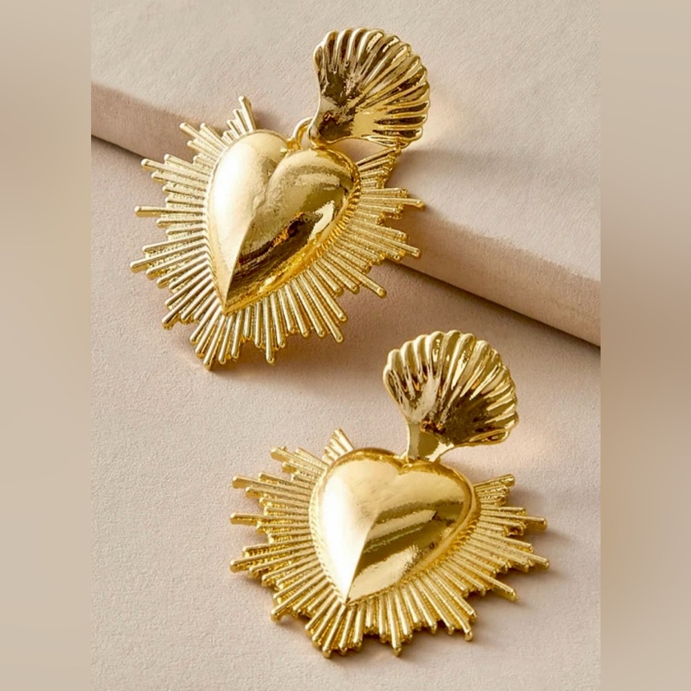 Gold Heartburst Earrings